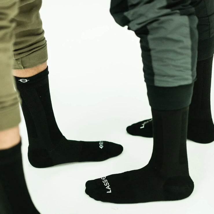 Lasso Performance Compression Socks - Plain Black Crew