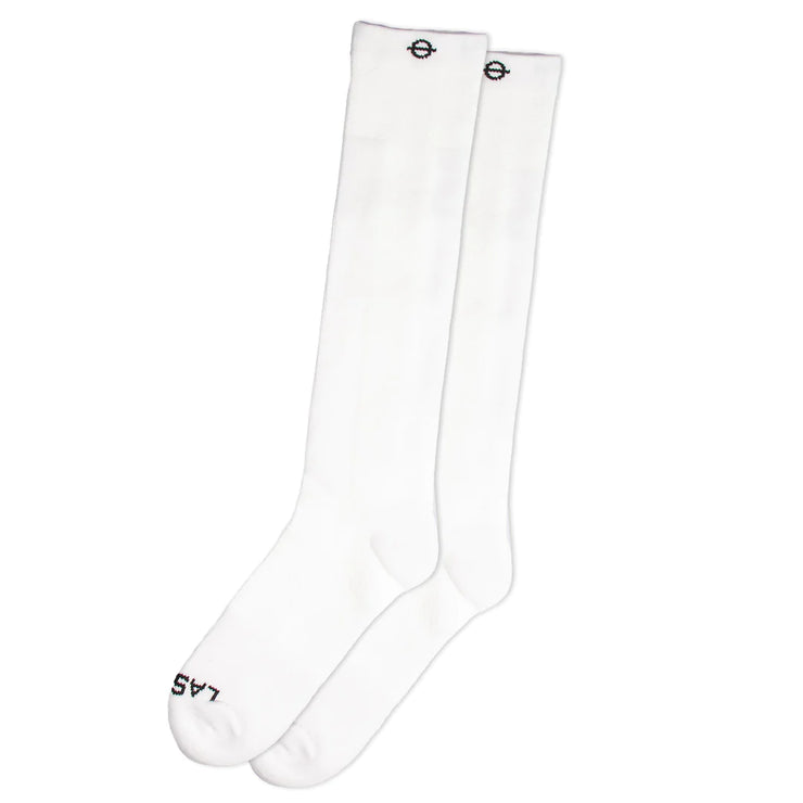 Lasso Performance Compression Socks - Plain White Knee High
