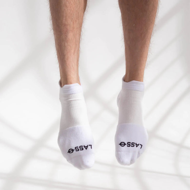Lasso Performance Compression Socks - Plain White Low Tab